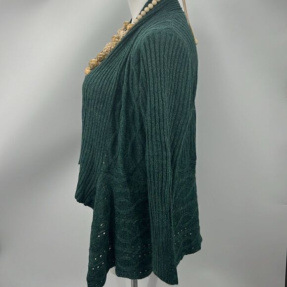 89th & Madison green long sleeve open cardigan large - Picture 5 of 6